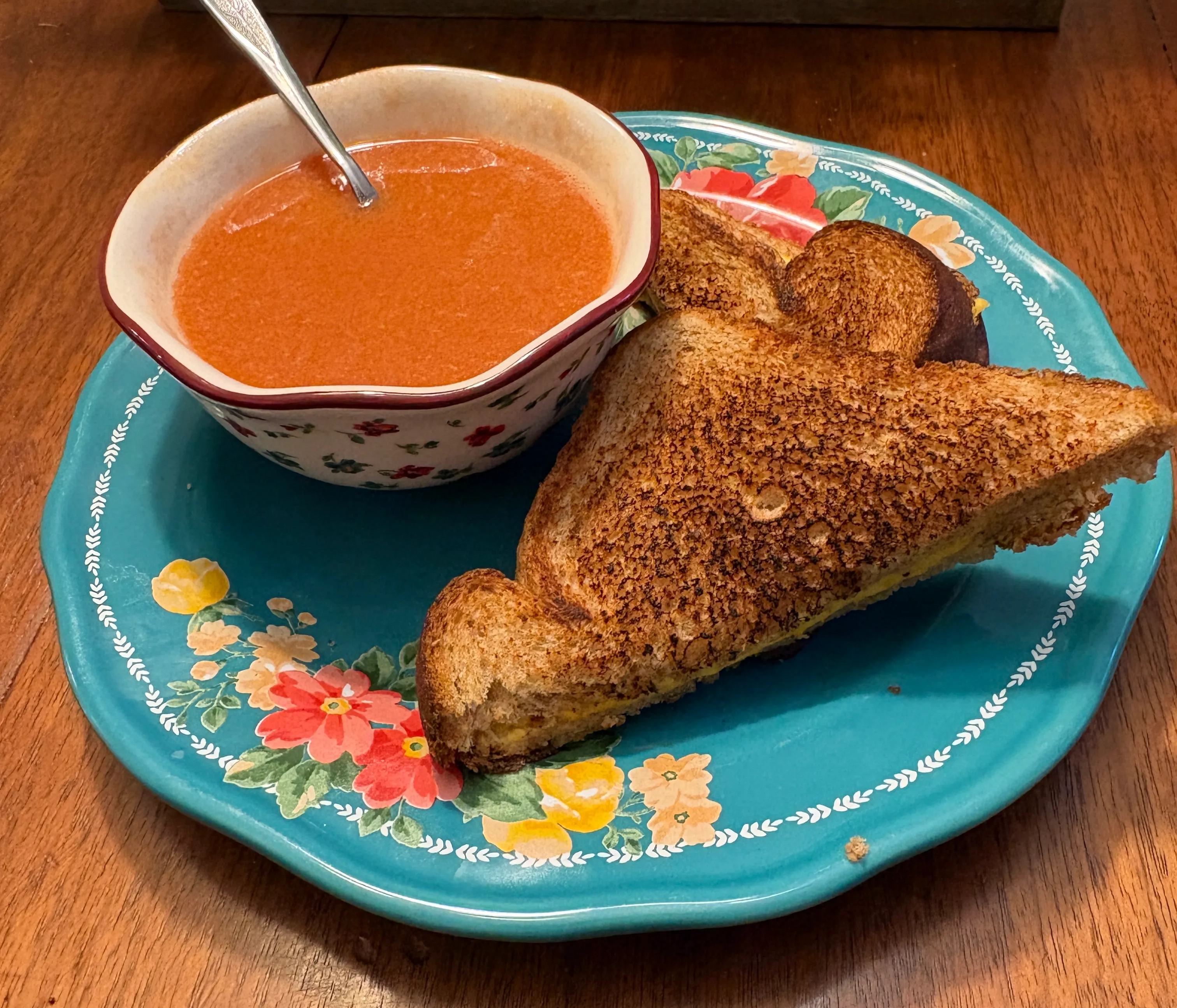 Tomato soup and grilled cheese